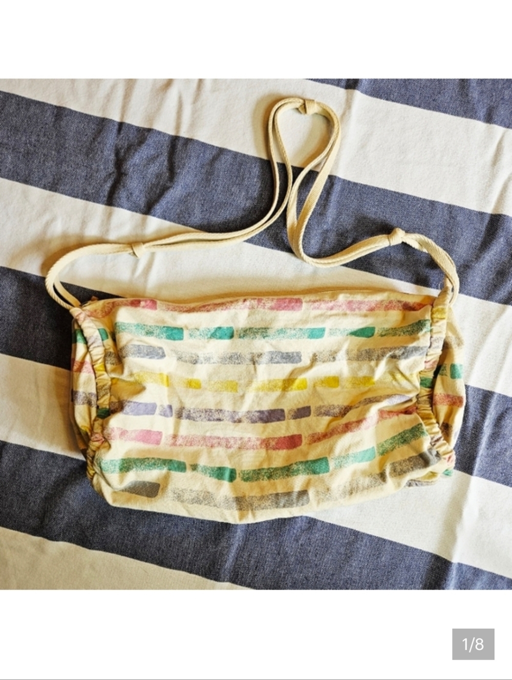Vintage 80s Cotton Canvas Printed Shoulder/Tote Bag